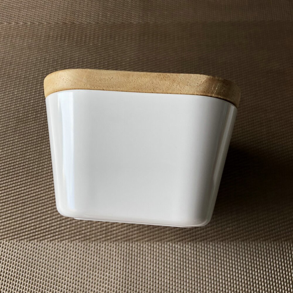 Butter Dish Lid Porcelain Keeper Covered Butter Container Heat Resistant Kitchen Butter Storage Dish for Countertop Refrigerator