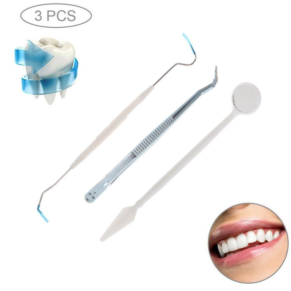 3pcs/set Stainless Steel Dental Tools Kit Teeth Tartar Scraper Mouth Mirror Dentists Pick Tool Teeth Scaler for Teeth Kit