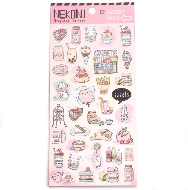 Paper Sport DIY Scrapbook Decorative Stickers Sports Dessert film cosmetic Stationery Travel series stickers For Kids 1pc: dessert