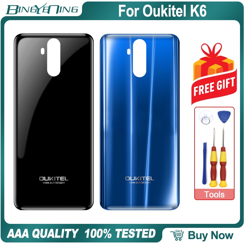 100% nuovo Coperchio Della Batteria Originale per Oukitel K6 Custodia Protettiva Posteriore di Riparazione di Ricambio Accessori Parti di Accessorio Del Telefono