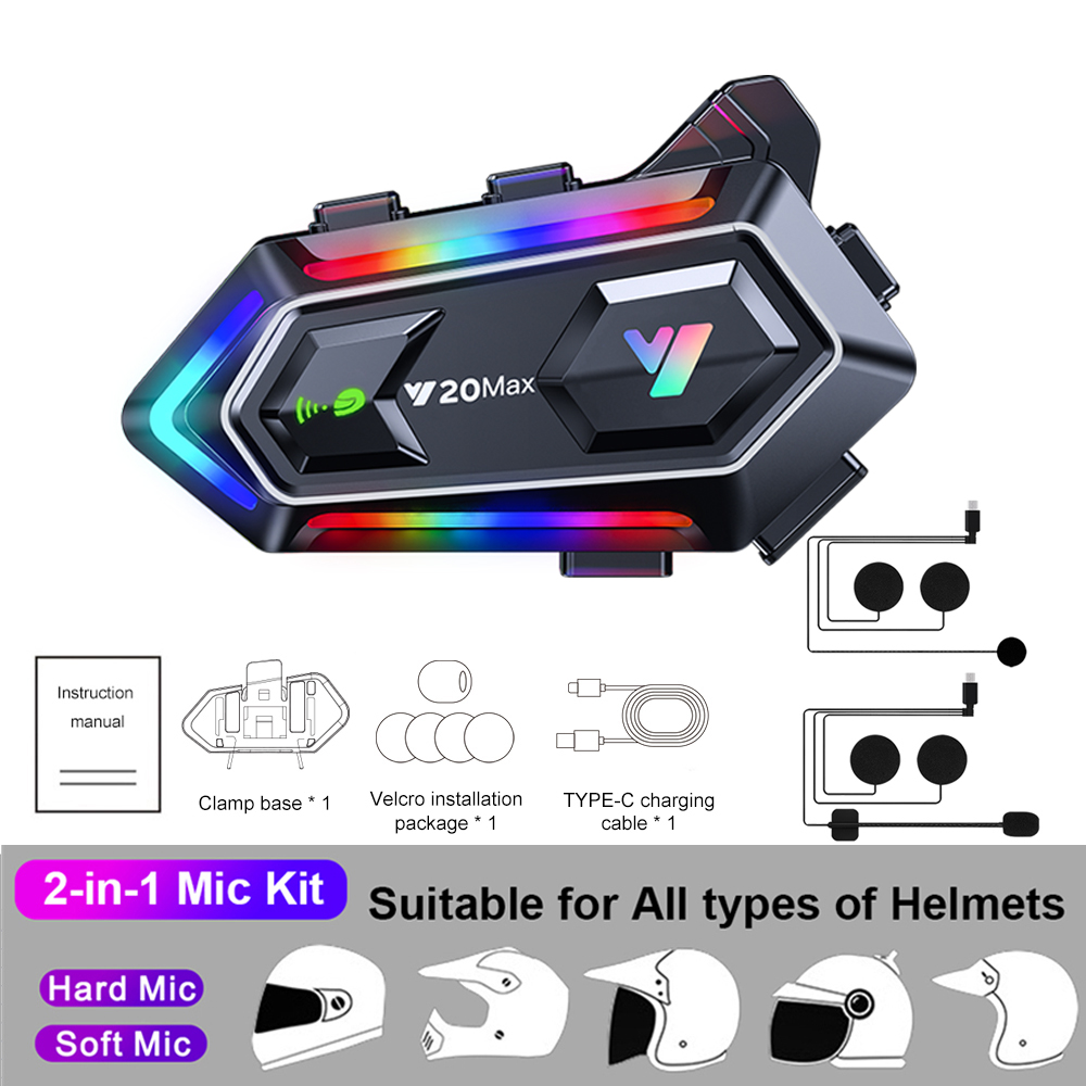 Motorrad-Gegensprechanlage, Bluetooth-Helm-Headset, 2-Fahrer, kabellos, BT-Gegensprechanlage, Kommunikator, Moto-Helm-Gegensprechanlage: WHITE