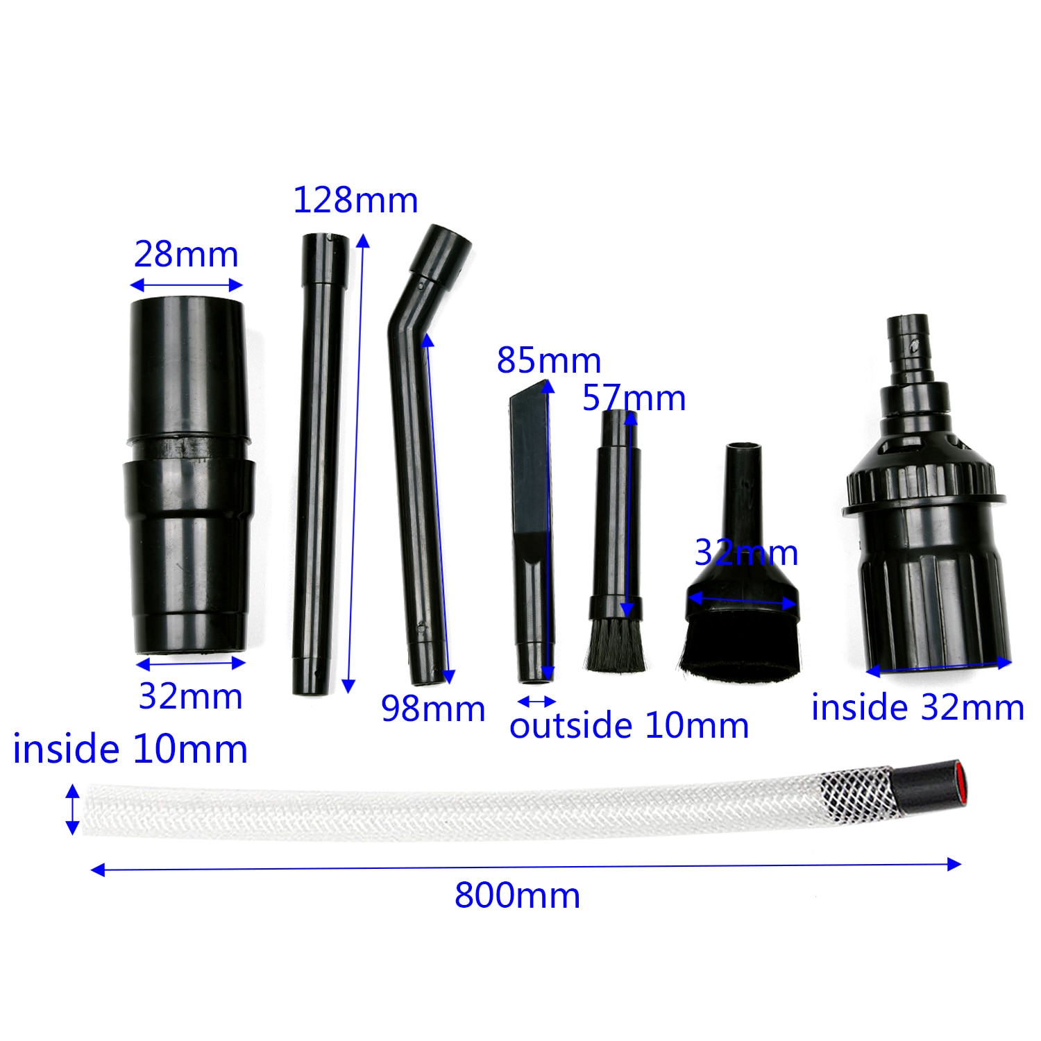 8 Stks/set 80Cm Slang + Borstel Car Vehicle Cleaning Mini Tool Voor Dyson Stofzuiger Slang Nozzle Set Dyson vacuüm Cleane