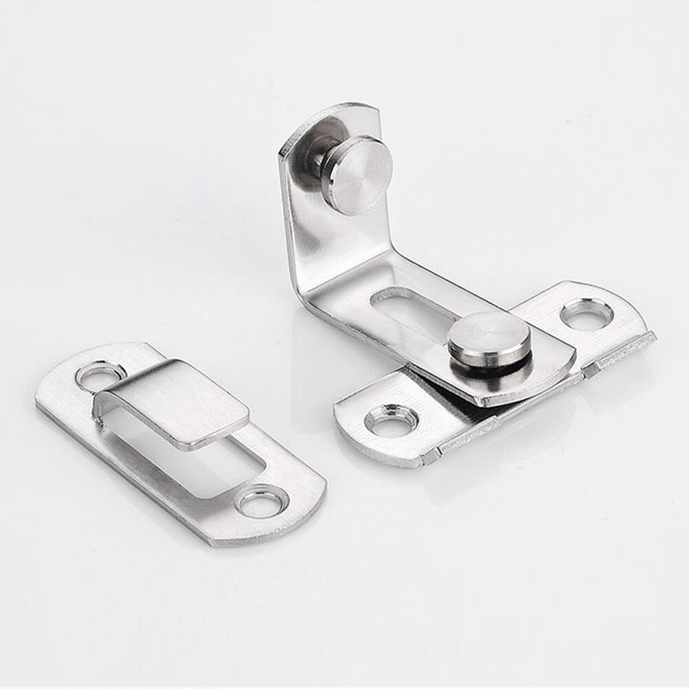 Cabinet Sliding Hotel Door Lock Shift Home Clasp Chain Push Pull Stainless Steel Security Tools Button 90 Degree Latch