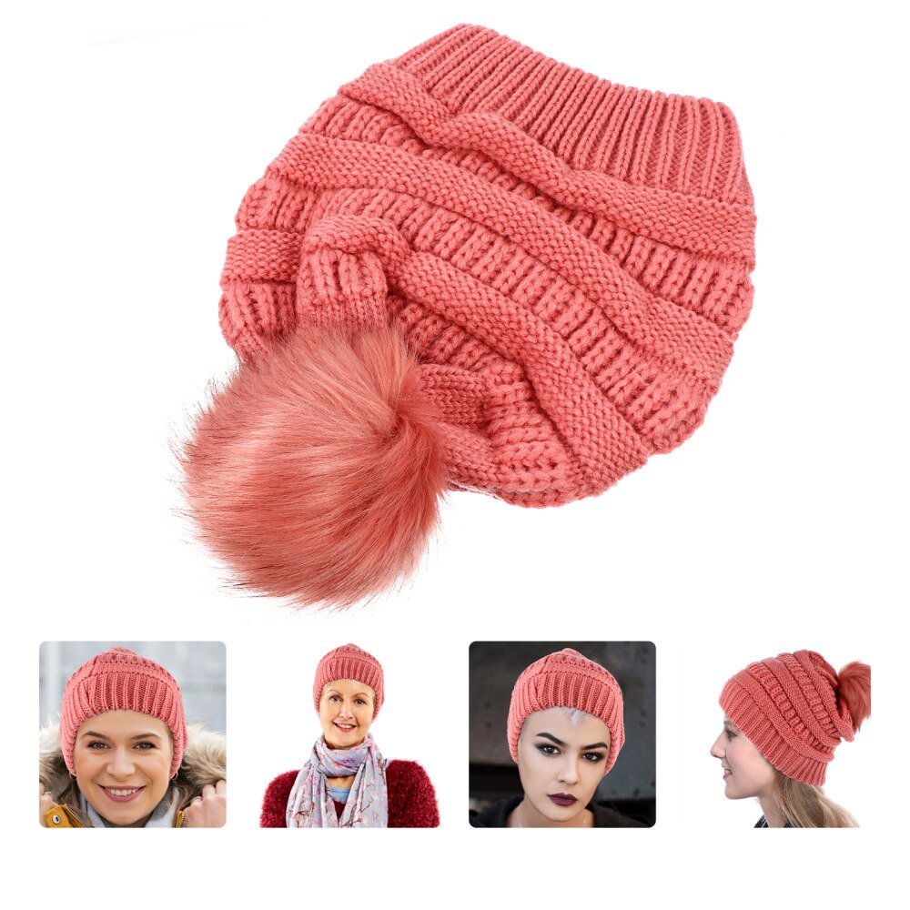1Pc Warm Muts Nuttig Gezellige Haak Hairball Cap Voor Winter