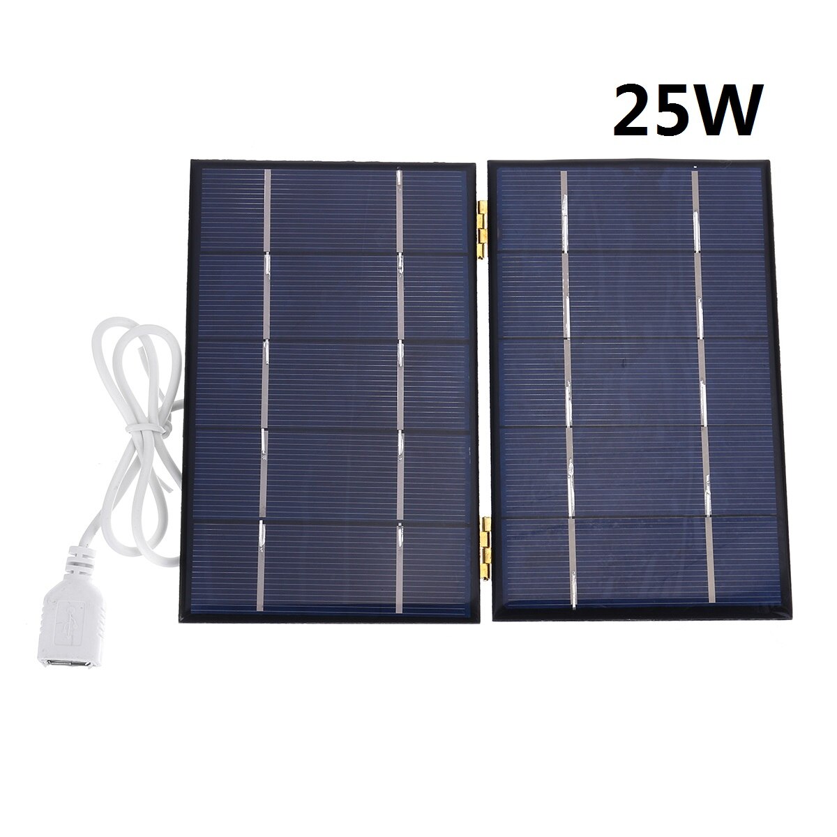 Vikbar solpanel 50w 5v solenergi solceller bank pack usb usb kabel vattentät för telefon ryggsäck camping vandring utomhus: 25w