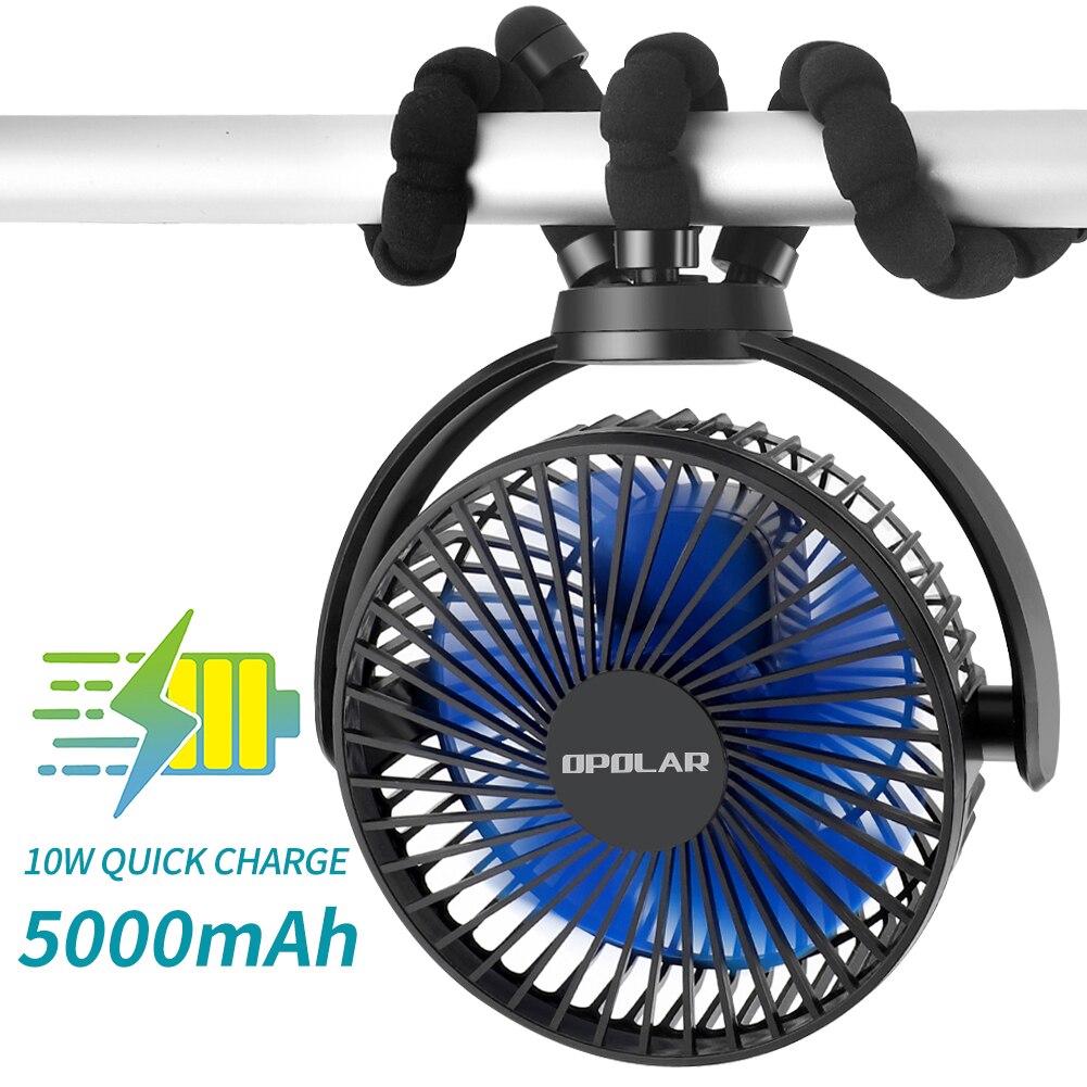 Clip Fan with Flexible Tripod Rechargeable Battery Powered,Portable Handheld USB Fan for Travel Office Room Outdoor Stroller Car