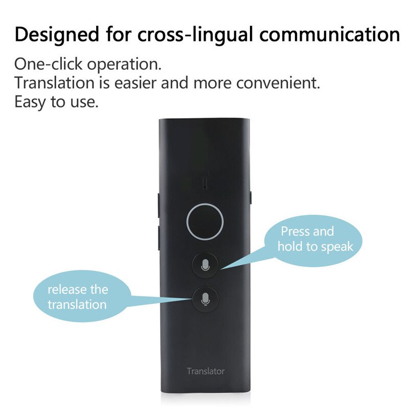 Portable Smart Voice Speech Translator For IOS/Android Two-Way Real Time 40 Languages Translator For Meeting Learning Travelling