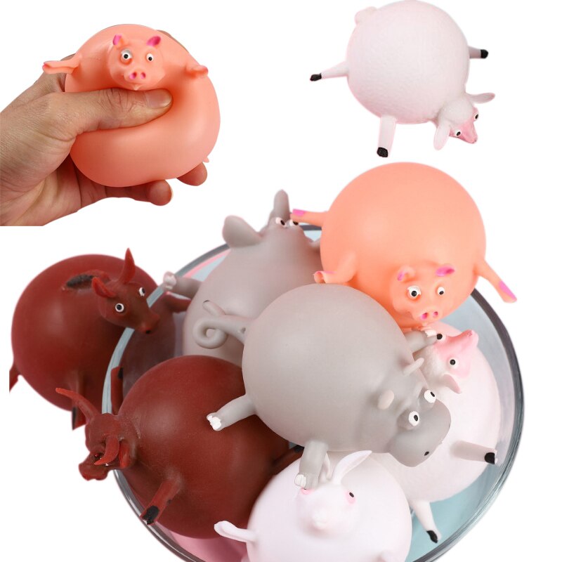 Babyspeelgoed grappige tpr blazende dieren knijp anti-stress zachte rubberen opblaasbare spellen bal speelgoed voor kinderen leuk voor kinderen
