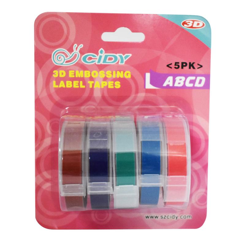 ! 5pcs/set Multicolor Dymo 3D 6/9/12mm Embossing Label Tape Compatible Dymo 1610/12965/1540/1880 For Motex E101 Label Makers: C