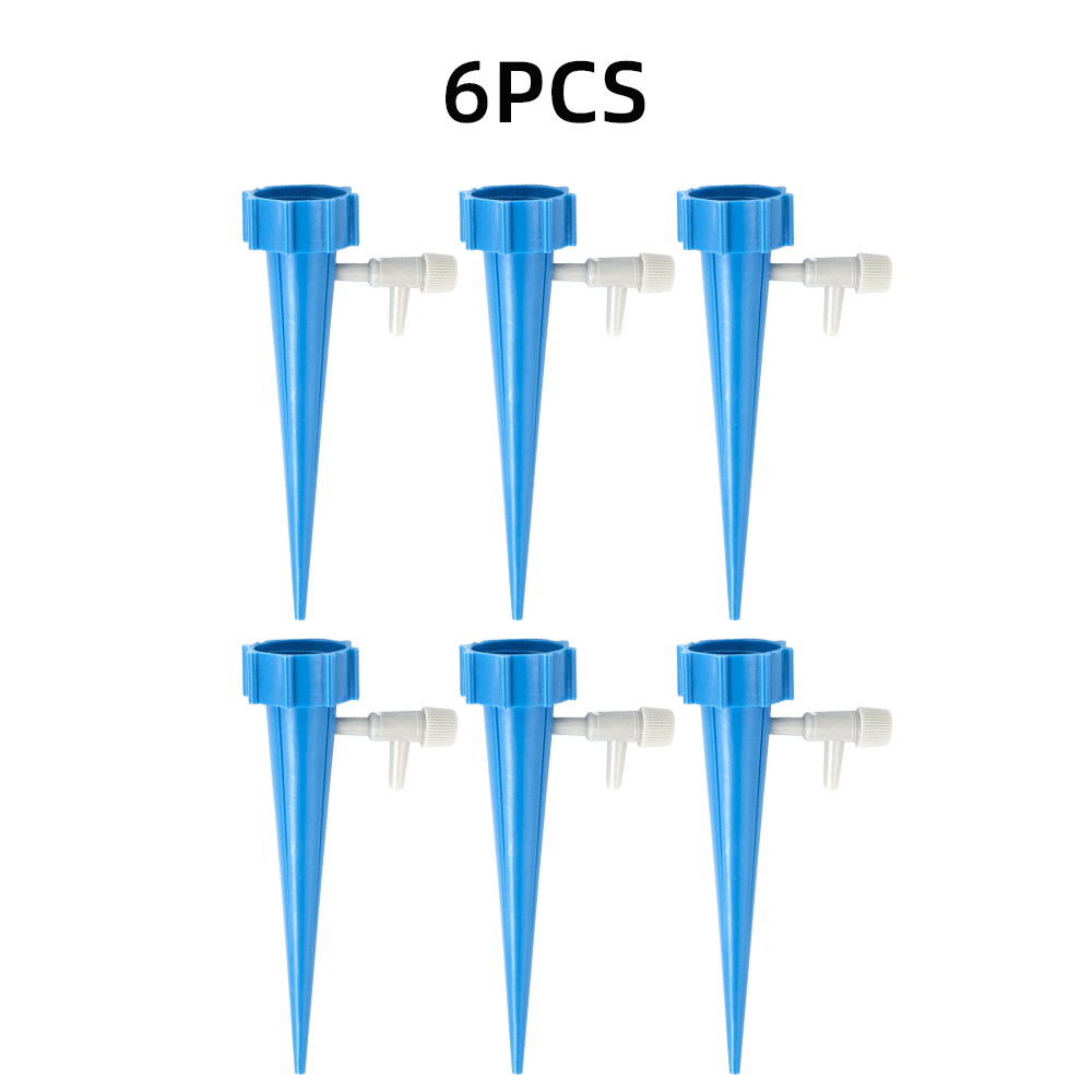 12/6pcs Self Watering Spikes Drip Irrigation System Automatic Watering Device Adjustable Plant Watering Tools for Garden Plants: 6 PCS Blue