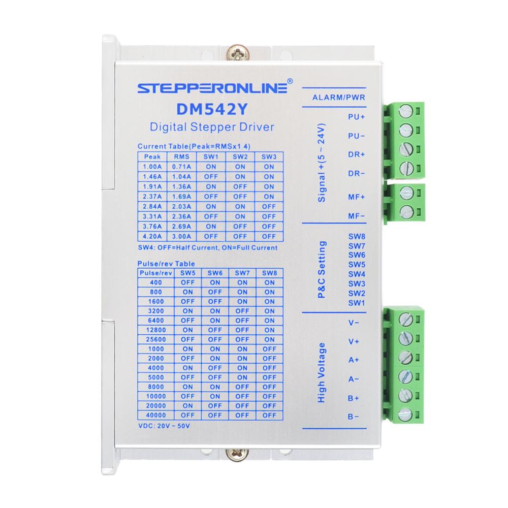 STEPPERONLINE Nema 23 Stepper Motor CNC Kit 1.26Nm(178.04oz.in) 57 Motor 2.8A 57x56mm with Stepper Motor Driver DM542Y