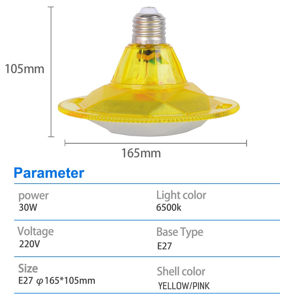 Ac220v e27 30w ufo led glödlampa led flygande tefat lampa xtra ljusstyrka inomhus heminredningslampa sovrum kontorsbelysning