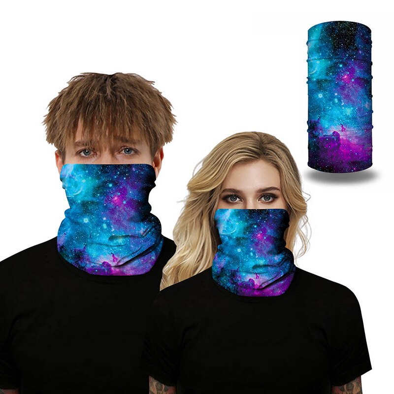 Galaxy print gezichtssjaal bivakmuts nekwarmer nekwarmer halve gezichtsbedekking hoofdbandana schild hoofdband hoofddeksels: 3