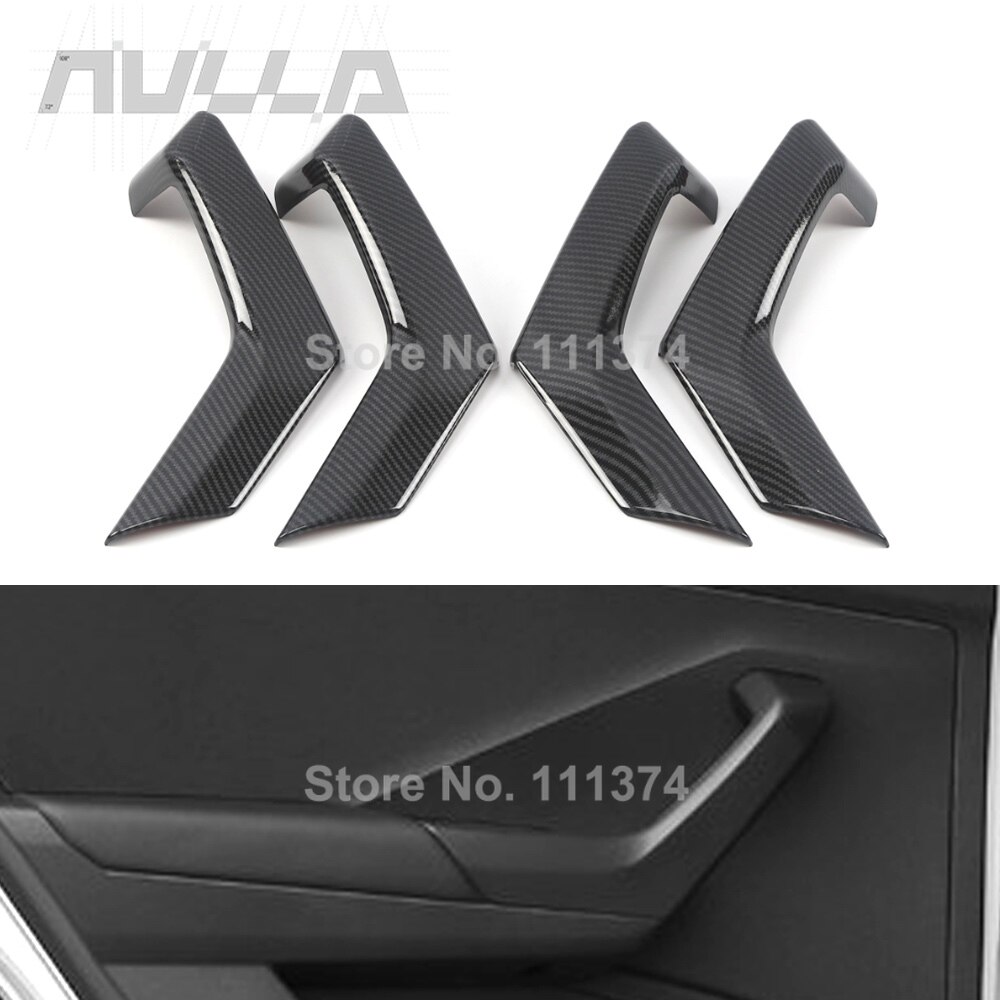 Revêtement intérieur de poignée de porte accoudoir avec autocollant en Chrome carbone, accessoires de garniture, pour VW Volkswagen t-roc T Roc