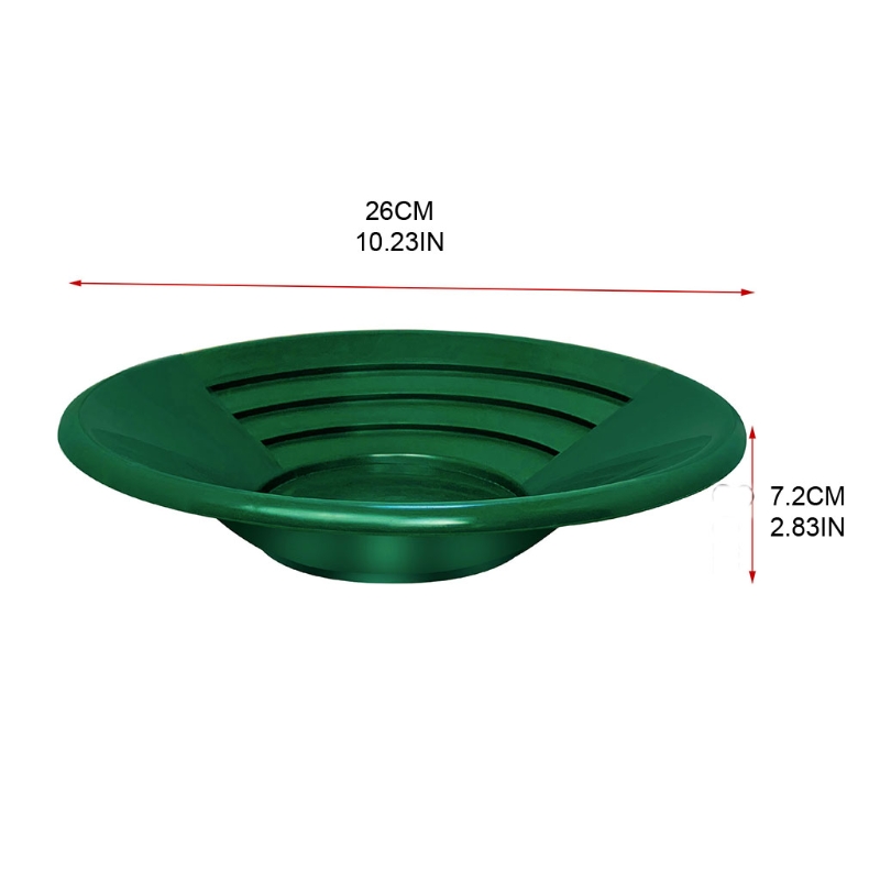 10-inch Gold Panning Basin Portable Nugget Sluicing Pan with Riffles Prospecting Dredging Nugget Mining Pan River Tool