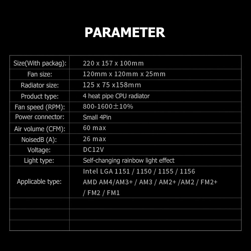 Antec A400 Gpu Computer Waterkoeling Systeem Waterblok Rgb Cpu Luchtkoeler 4 Heatpipe 120Mm Fan Cpu Koeler Voor amd Am Fm Lga