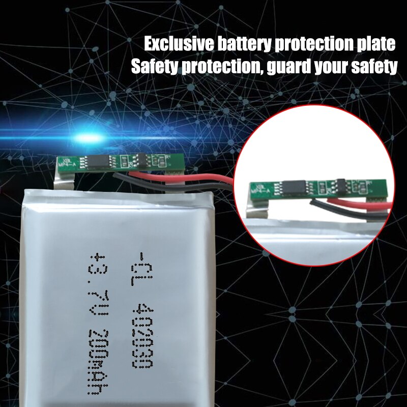 402030 3.7v 200 mah li-ion lipo celler litium li-po polymer oppladbart batteri til bluetooth gps  mp3 mp4 opptaker