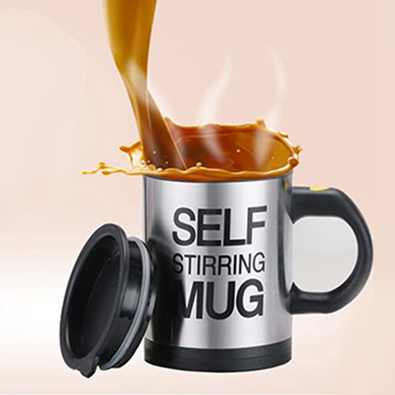 Batidoras eléctricas de acero inoxidable para café, taza mezcladora automática de 400ml