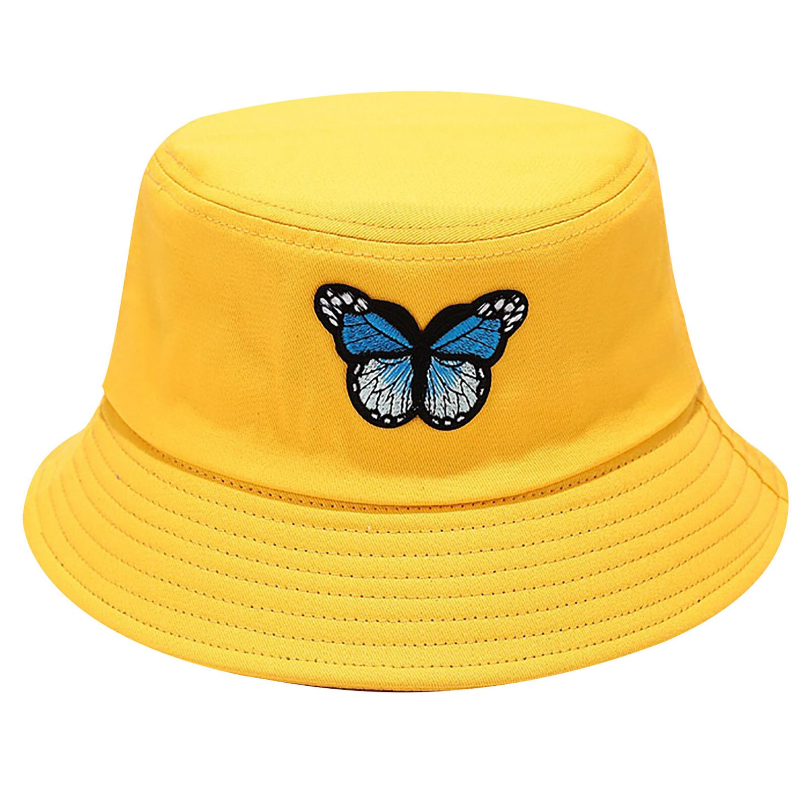Zomer Hoed Vrouwen Vlinder Afdrukken Zonnescherm Visser Hoed Bekken Hoed Outdoor Emmer Hoed Шляпа Женская Летняя: YE