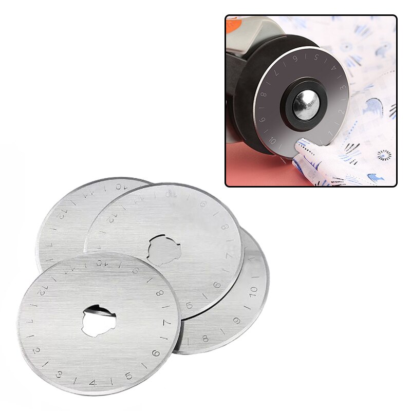 5PCS 45mm Circular Rotary Cutter Replacement Spare Safety Blades Hand Held Refill Fabric Leather Craft Steel Blades