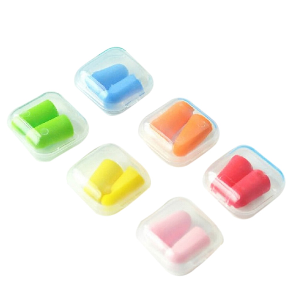 2Pairs Anti-geluid Slapen Stekkers Geluidsisolatie Gehoorbescherming Oordopjes Reizen Oordopje Foam Soft Ruisonderdrukking