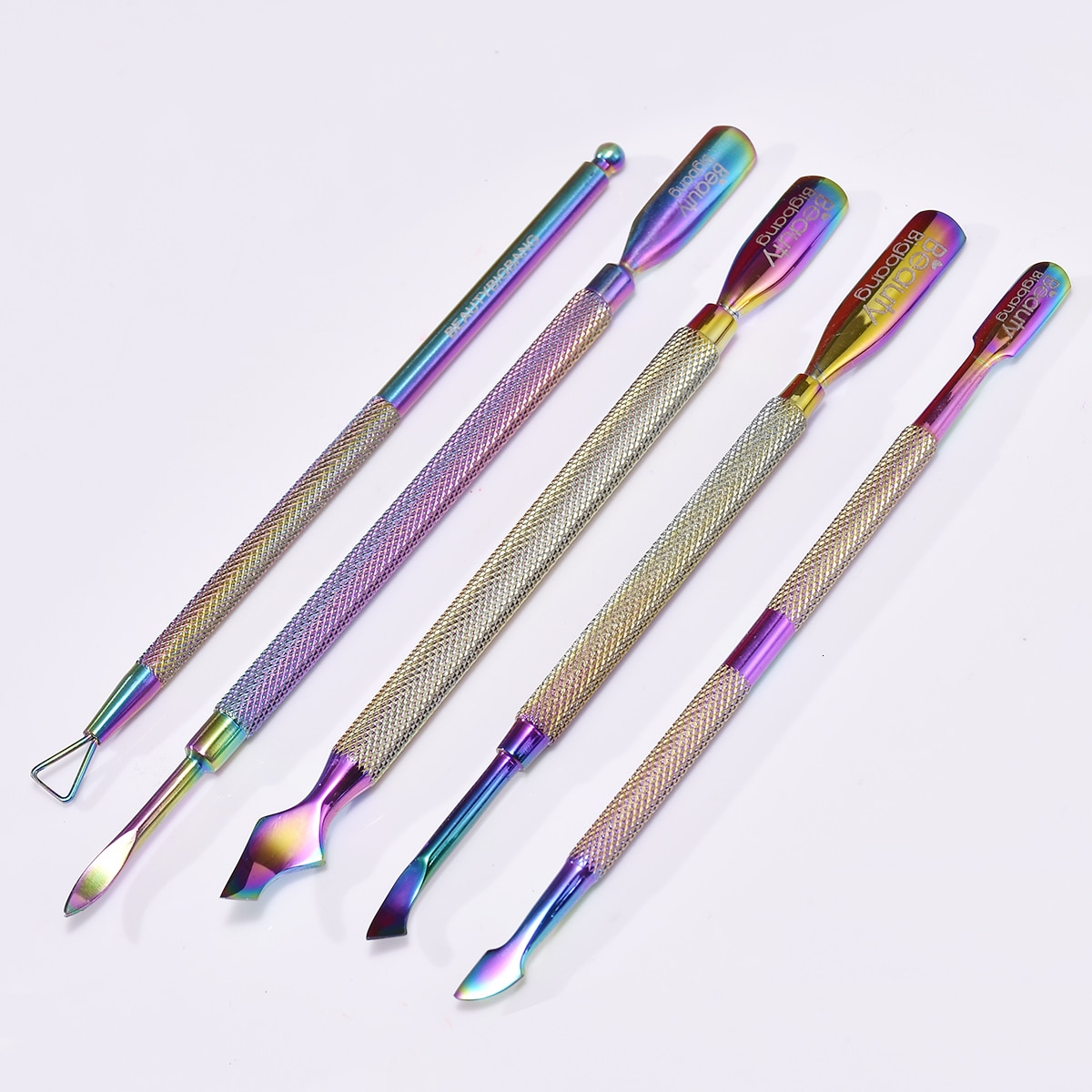 Beautybigbang Stainless Steel Manicure Nail Kit Set 3 PCS Cuticle Pusher Remover Scissors Manicura Tool Nail Art Set