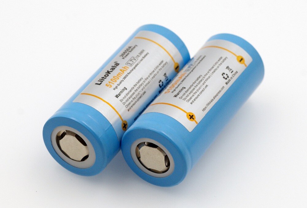 2 stks liitokala 26650-55a 5000 mah 26650 ion 3.7 v oplaadbare batterij voor zaklamp 20a 3.6 v power batterijen