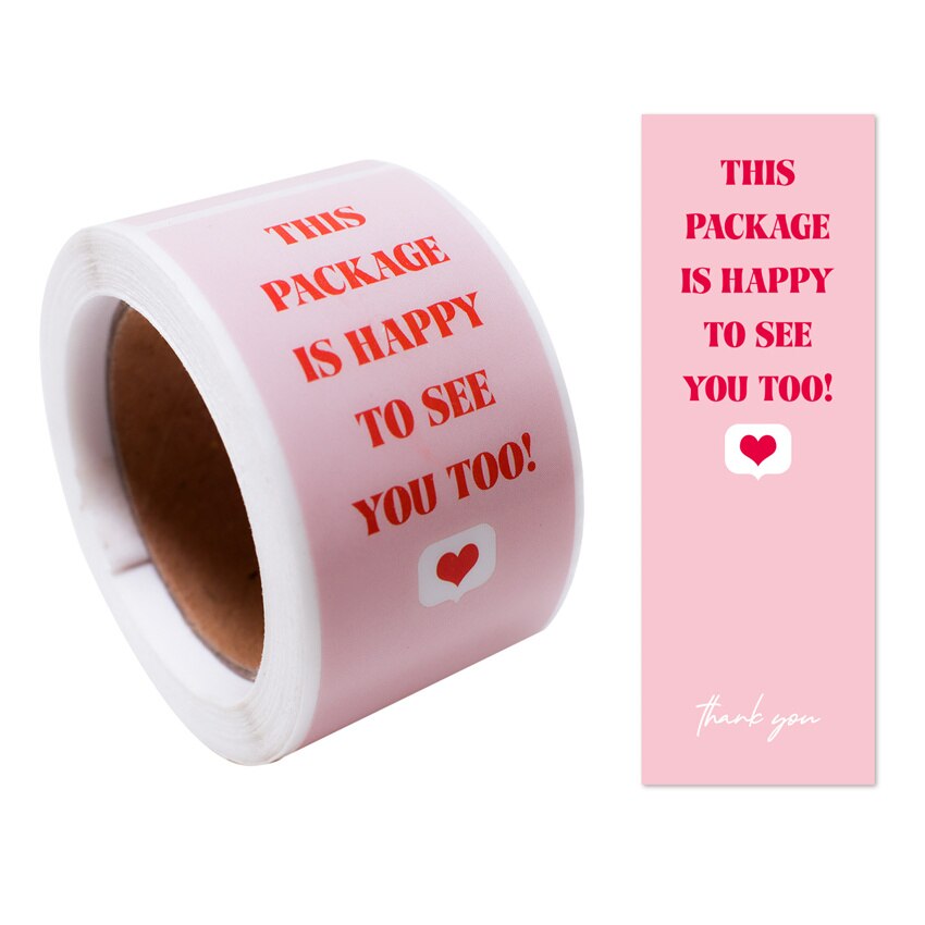 100pcs/roll This Package Is Happy To See You Too Stickers Small Business box packaging decor Thank You Sticker Seal Labels: Style 06