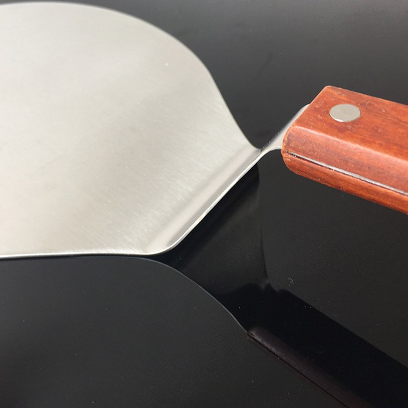 Stainless Steel Pizza Shovel with Wooden Handle Pizza Peel Anti-scalding Pizza Paddle Spatula Cake Shovel Kitchen Accessories