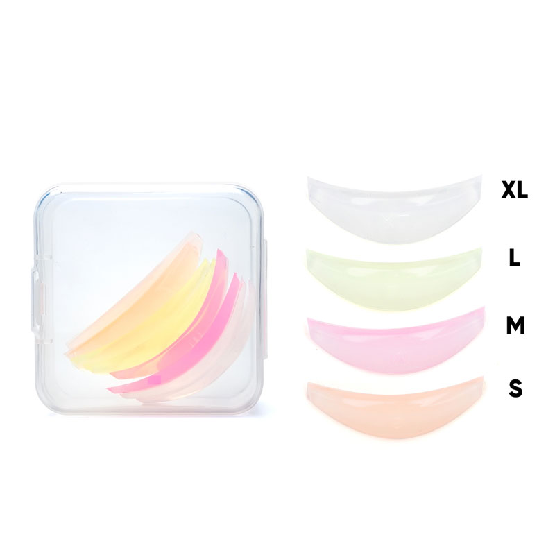 4 pares de almohadillas para permanente de pestañas de silicona, varillas de elevación de pestañas, escudo de reciclaje, rizador de pestañas 3D, accesorios, aplicador, herramientas de maquillaje: Castaño