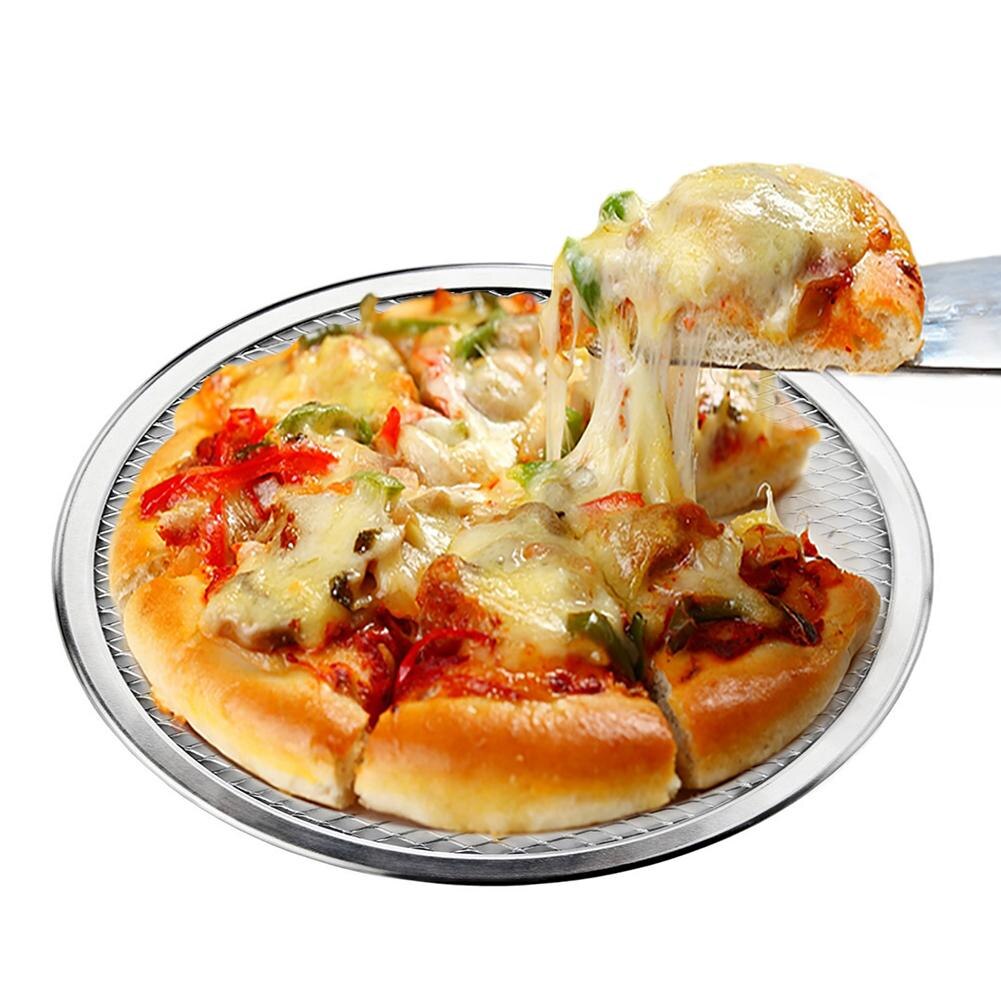 13-22 tommer sømløs aluminium pizza skærm ovn bageplade netto metalnet bagværk køkkenredskaber pizza mesh wienerbrød bageværktøj