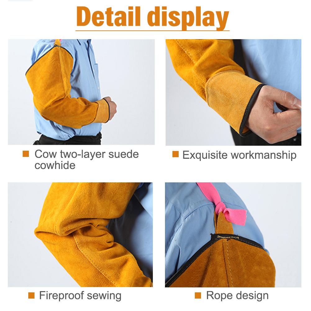 VEVOR Flammhemmende Schweißerjacke - Größe XL, Arbeitsjacke Aus Rindsleder Hitzebestandige Sicherheitsjacke Mit Druckknopfen 4 Taschen Verstellbaren Manschetten Fur Schweier In Stahlwerken 88727578
