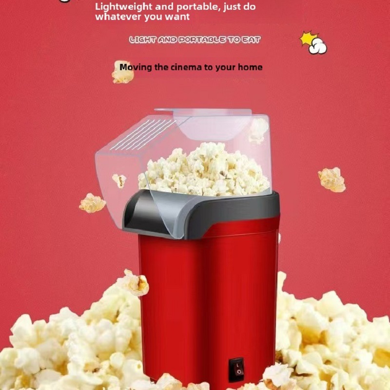 Electric Portable Popcorn Maker Fully Automatic Home Popcorn Popper Air Popcorn Machine Healthy No Oil Mini Popcorn Maker