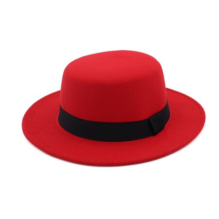 DINGDNSHOW-Sombrero Fedora a la , Sombrero de lana para Hombre, Gorra de invierno, sombreros de fieltro para mujer, Sombrero plano para Hombre: red adult
