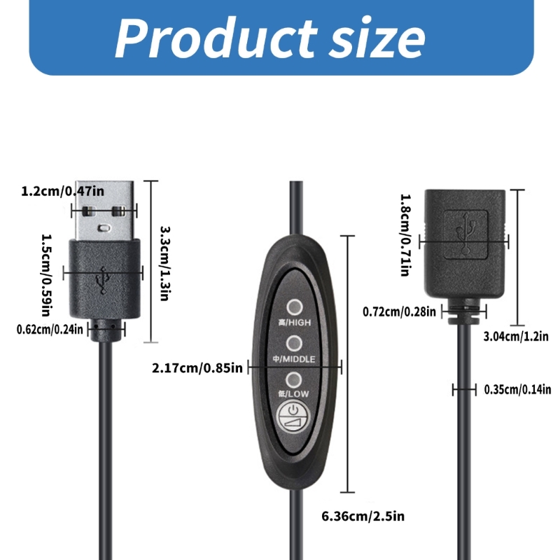 5V USB-Verlängerung Fernbedienung 3-Gang-Stromkabel für USB-Deckenventilator USB-LED-Lichtlampe