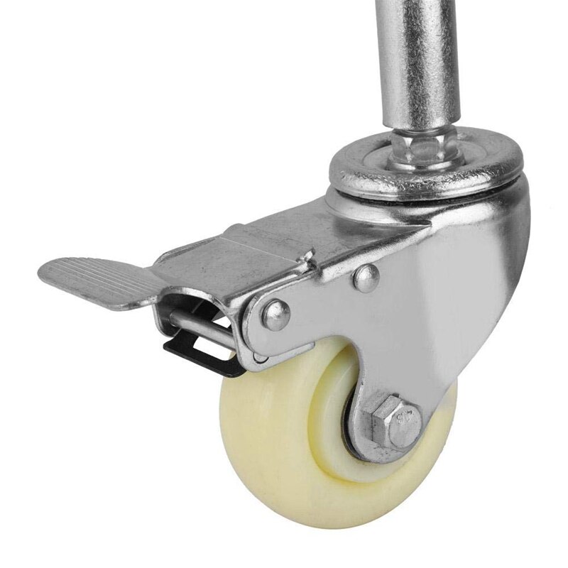 3 Inch Brake Door with Spring Wheel Shock Absorbing Nylon Casters with Brake 220 Lbs Load Capacity