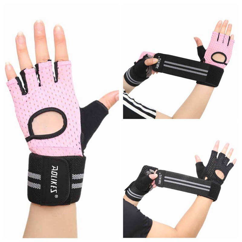 Femmes hommes haltérophilie gants gymnastique demi doigt sport Fitness gants anti-dérapant résistance exercice formation gants