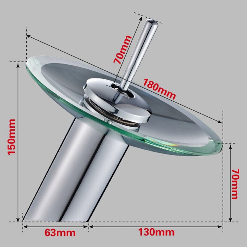 Grifo de cristal tipo cascada para baño mueble de baño Grifo de lavabo de latón