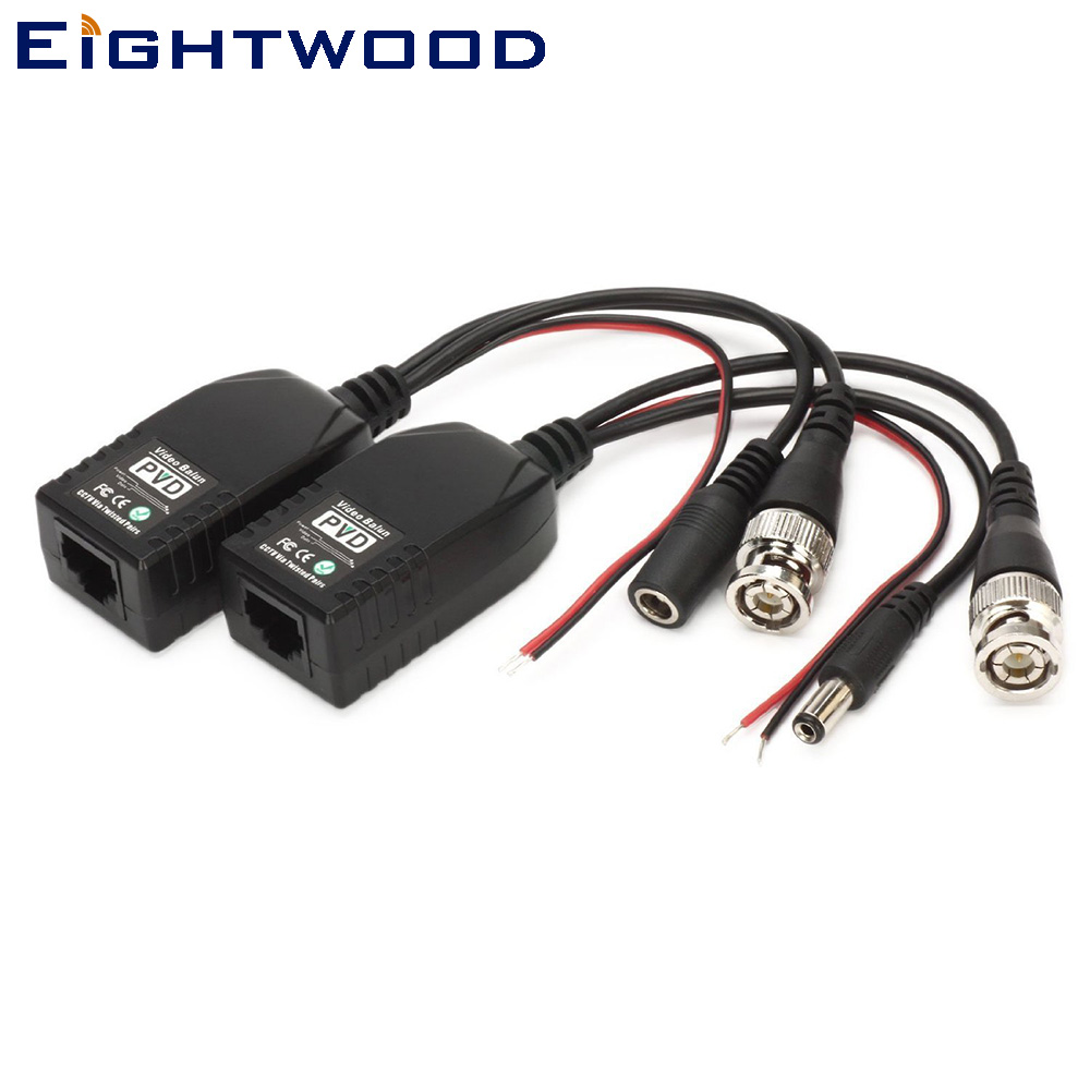 System-S 2x Coaxiale Adapter – RJ45 Naar BNC Vrouwtje – 10 Cm Zwart – Voor HD-camera’s – Overdracht Tot 220 M