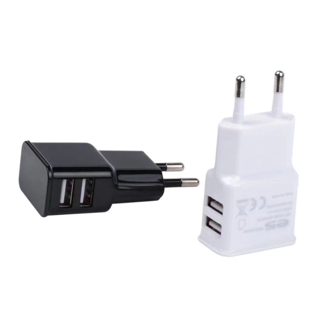 5V 1A USB Charger Travel Wall Charging Head Mobile Phone Dual USB Charger Adapter Portable EU Plug For iPhone Xiaomi Realme Vivo