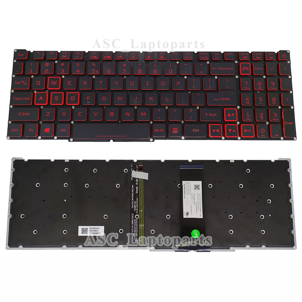 Ons Engels Qwerty Toetsenbord Voor Acer Predator Helios 300 PH315-52 PH317-53 PH317-53-795U Backlit Zonder Frame: Red Printing