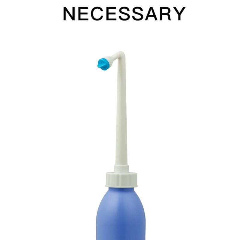 Portable Bidet Sprayer Handheld Bidet Bottle 300-650ml with Travel Bag 2 Nozzle