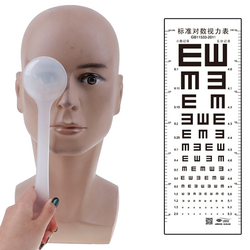 1Pcs Eye Occluder Professionele Handheld Optometrie Tool Eye Occluder Blok Plaat Voor Vision Test Gezichtsvermogen Examen Transparant/Zwart