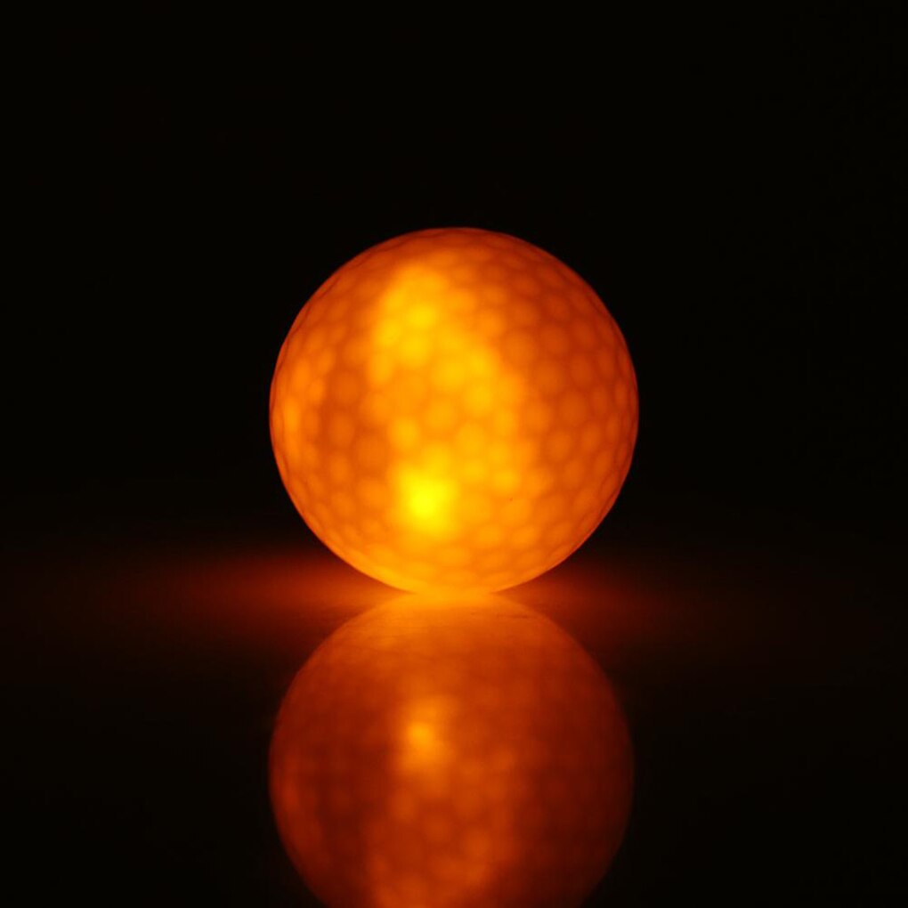 Elektronisk ledet gummi golfbold lysende glødende nat praksis golfbolde træning tilbehør: Gul