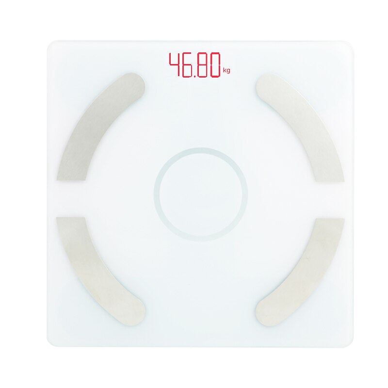 Bluetooth Body Scale Floor Weight Bathroom Scale Smart Backlit Display Scale Body Weight Body Fat Water Muscle Mass BMI: white