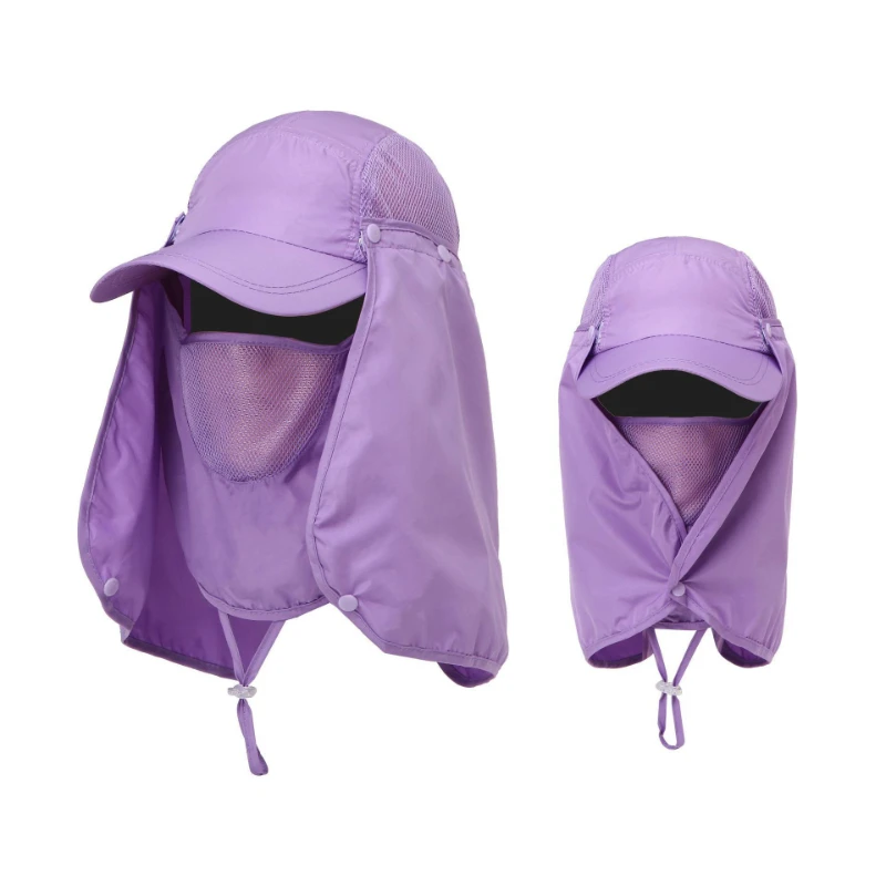Sport all'aria aperta escursionismo campeggio visiera cappello protezione UV viso collo copertura pesca sole Protcet Cap: Viola