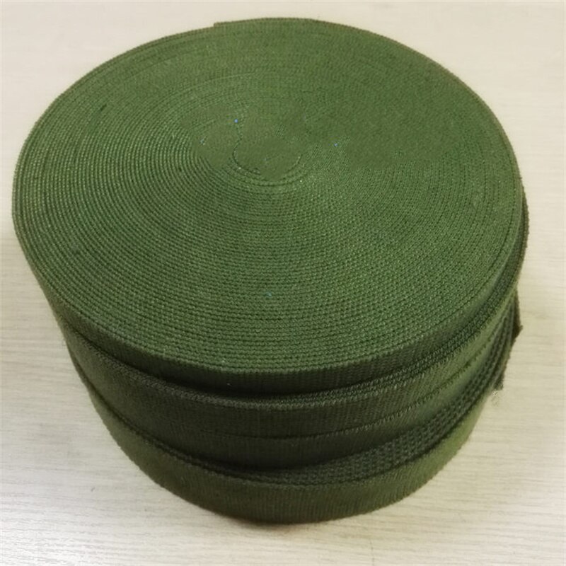10 Meters Polyester-Cotton Army Green Padded Backpack With Canvas Belt Suitcase Packing Binding Belt Webbing Cotton Strap