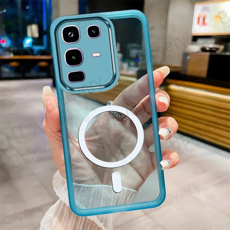 Coque de protection Anti-chute pour appareil photo Infinix Note 50 4G Pro + Plus 50S 50X, coque arrière en TPU avec autocollant magnétique: Tissu de coton / Beige