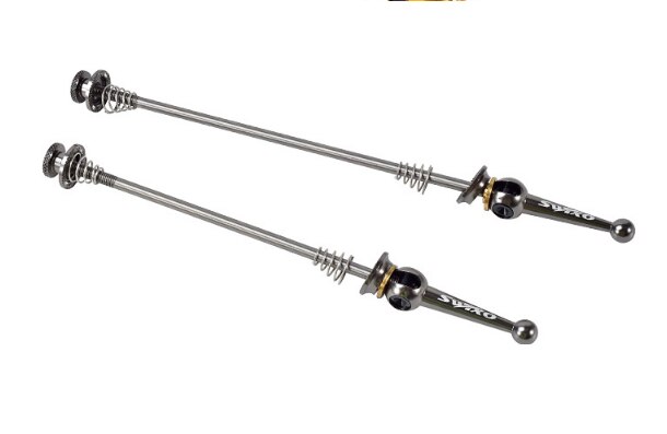 1 pair of mountain bike wheels, road wheels, quick release titanium alloy quick release lever: Silver