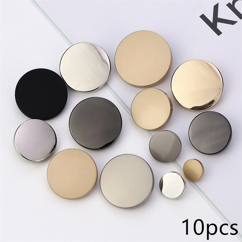 10pcs 10/15/20/25mm Golden Metal Buttons for Shirt Simple Coat Jacket Shirt Buttons 20mm Decorative Buttons for Clothing